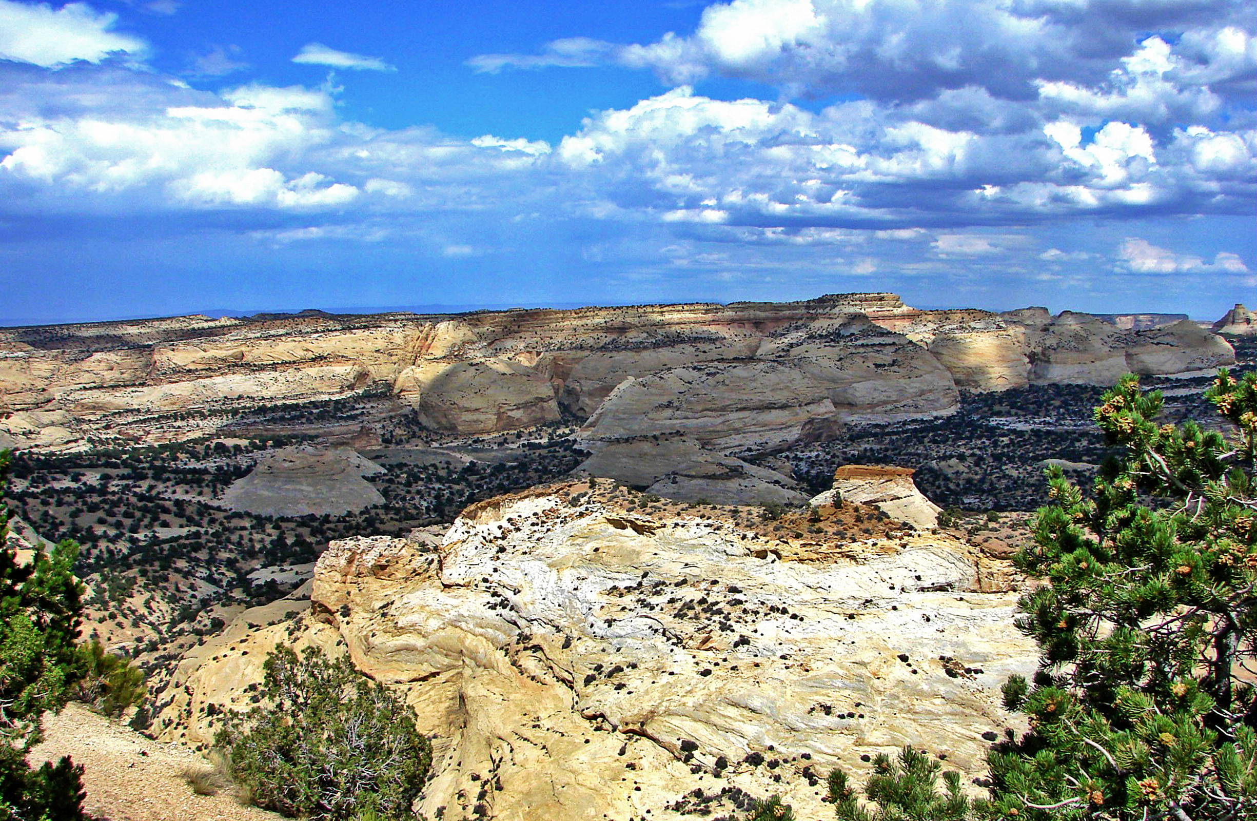 A summer storm building over the San Rafael Swell badlands along Interstate 70 near Green River