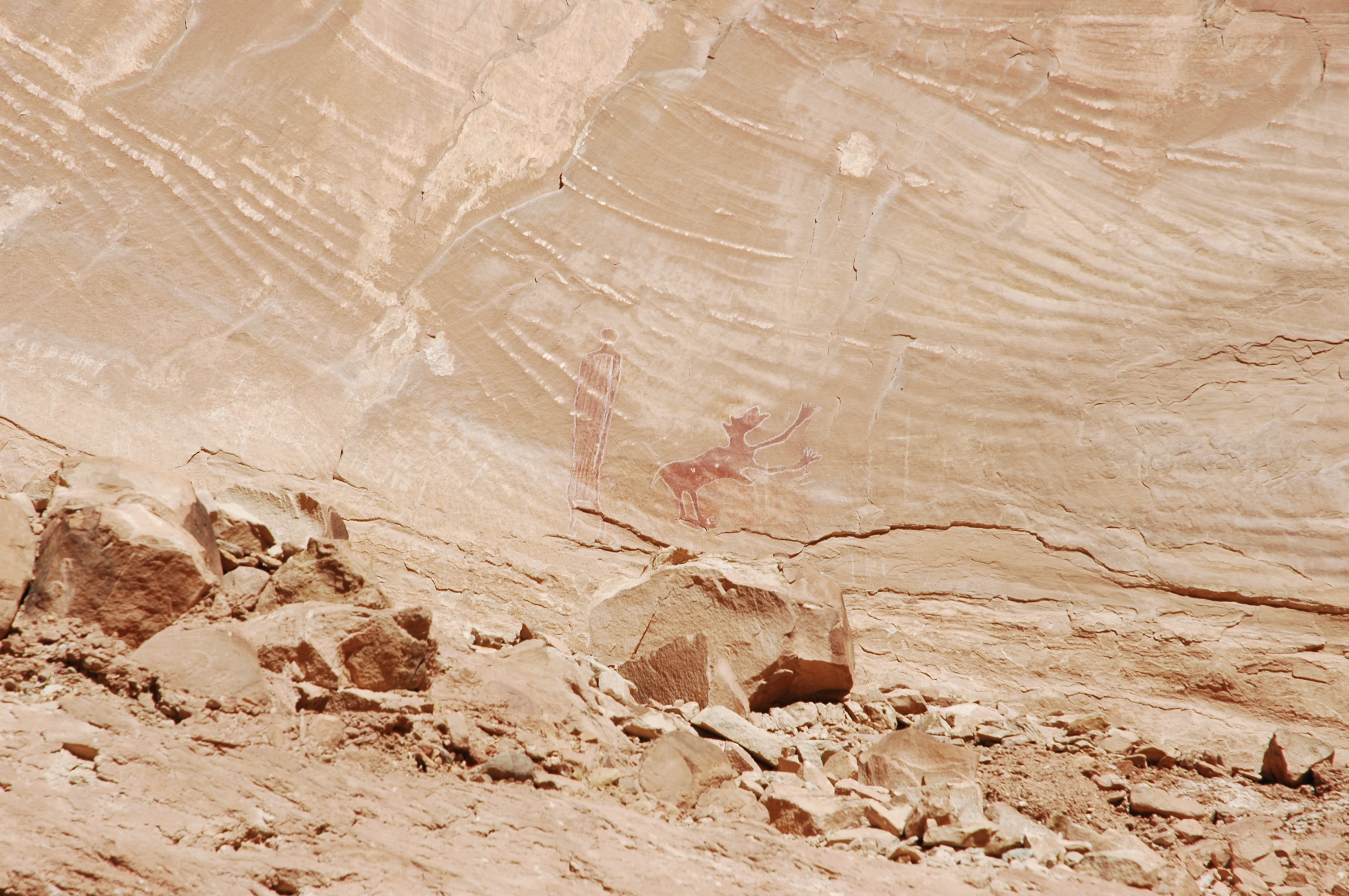 Barrier Canyon Style pictographs in Black Dragon Canyon, Emery County